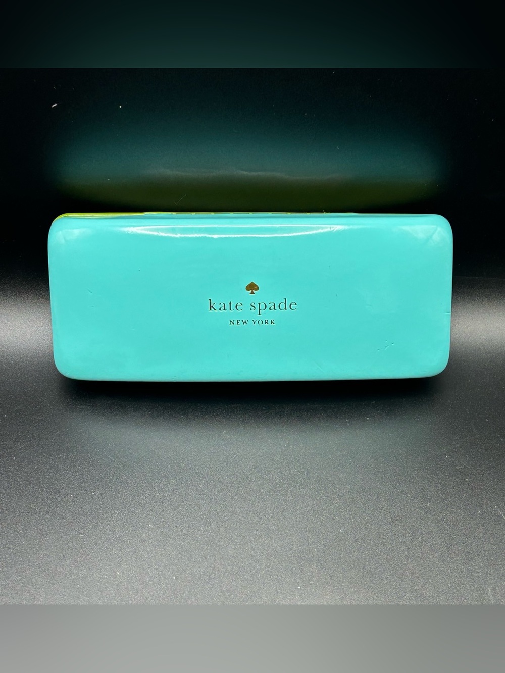 KATE SPADE sunglasses HARD CASE Teal & Dark Green eyeglasses CLAM SHELL.